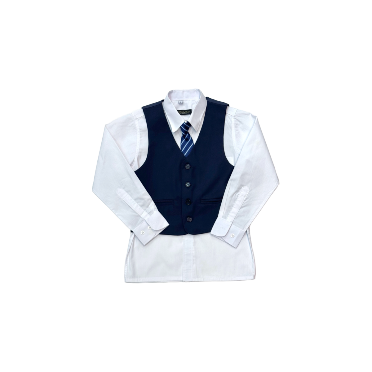 Fancy kids Modern Fit 5-Piece Navy Blue Suit