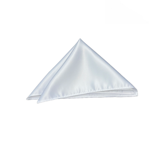 Mens White Pocket Square