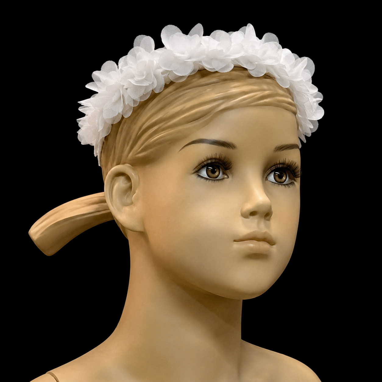 White Organza Flower Crown