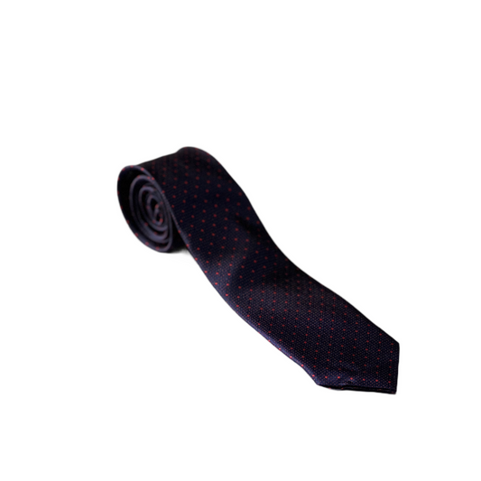 Navy and Red Pattern Necktie