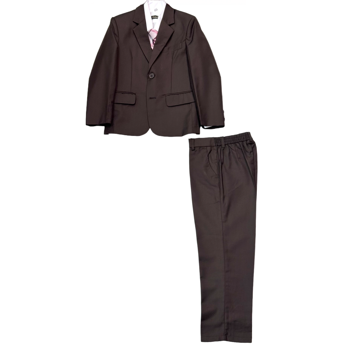 Fancy Kids Modern Fit 5-Piece Chocolate Suit