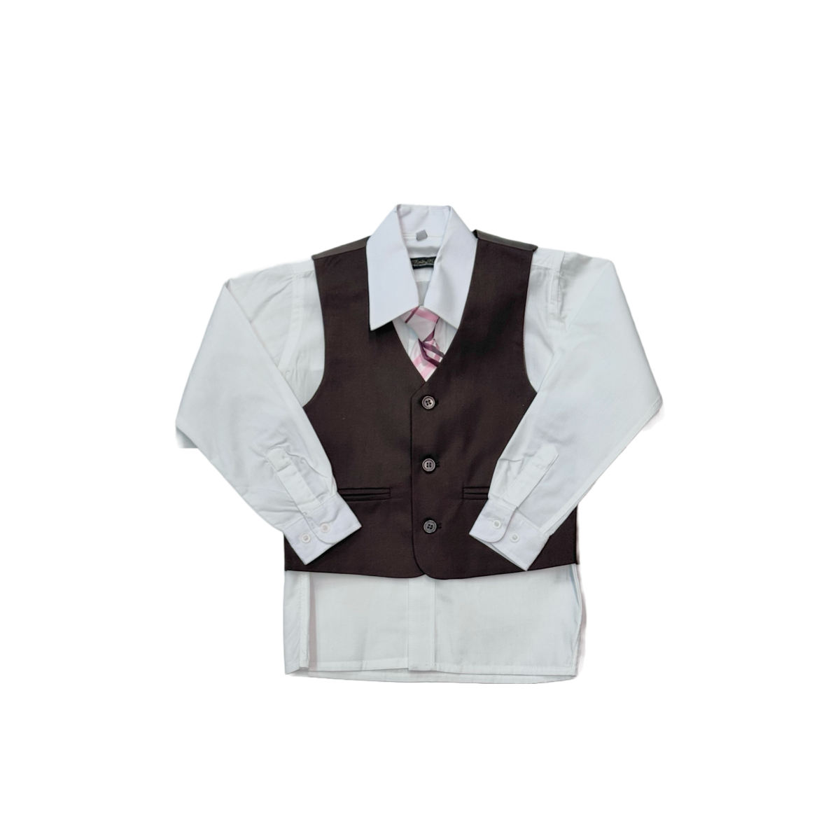 Fancy Kids Modern Fit 5-Piece Chocolate Suit