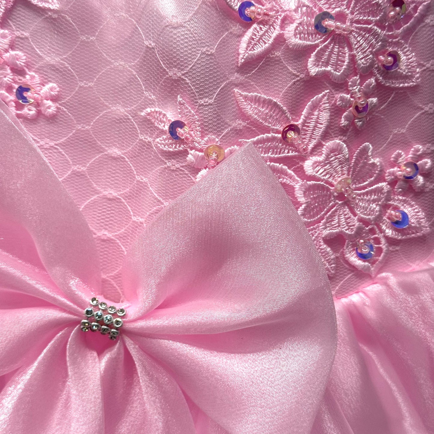 Fancy Kids Pink Lace & Organza Baby Girl Special Occasion Dress