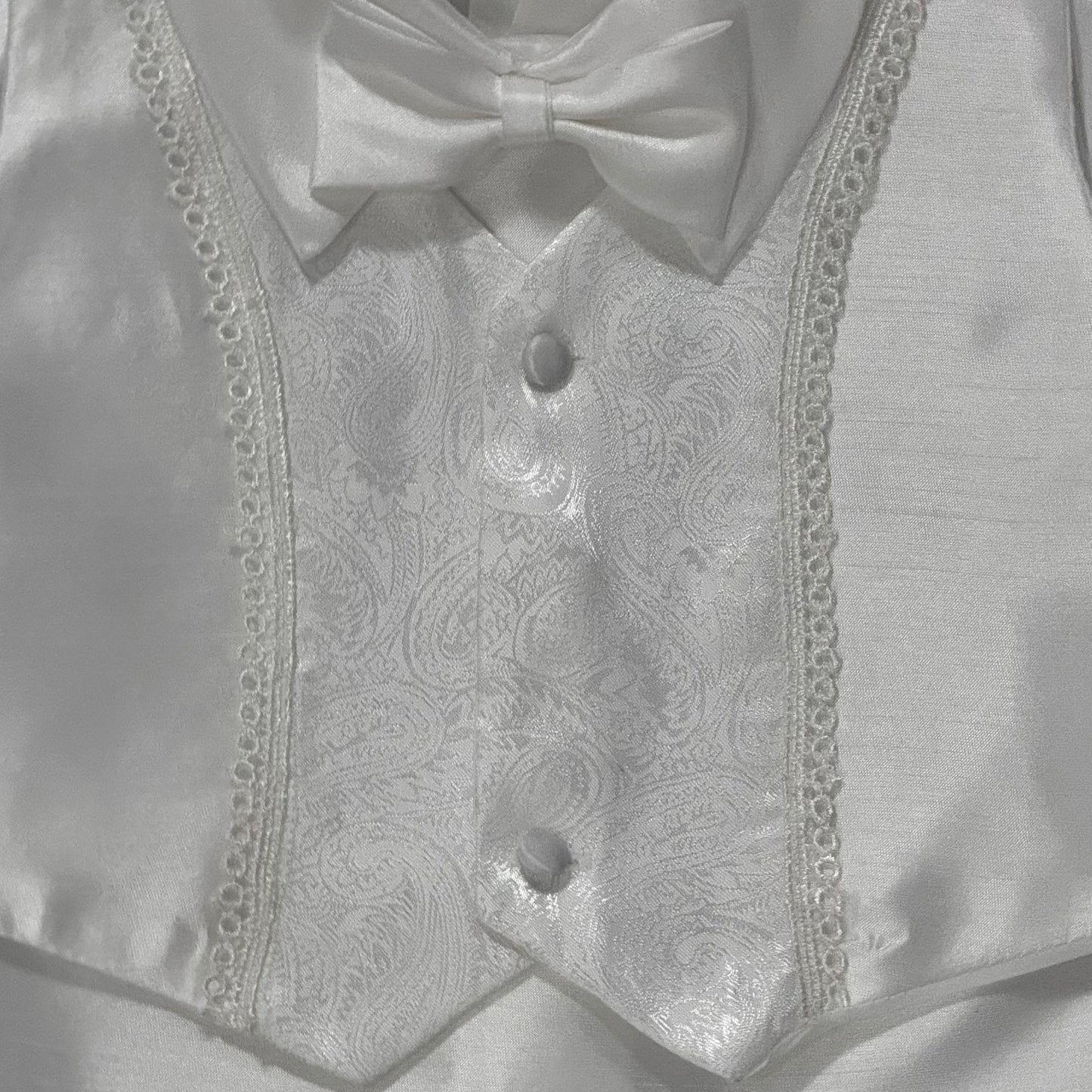 Semi-Paisley 3-Piece Baptism Suit w/ Hat