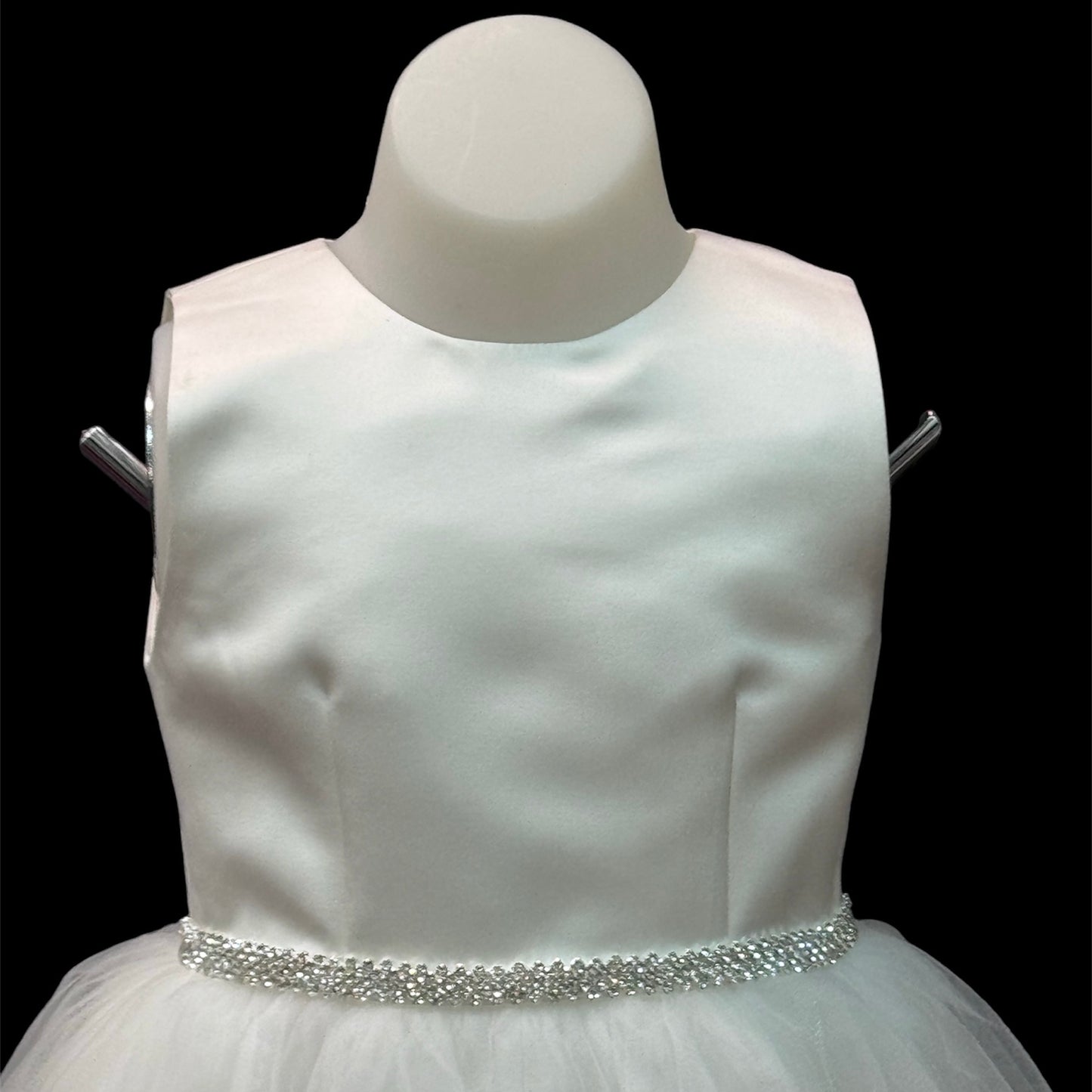 3-Tier Rhinestone Belt w/ Ivory Sash