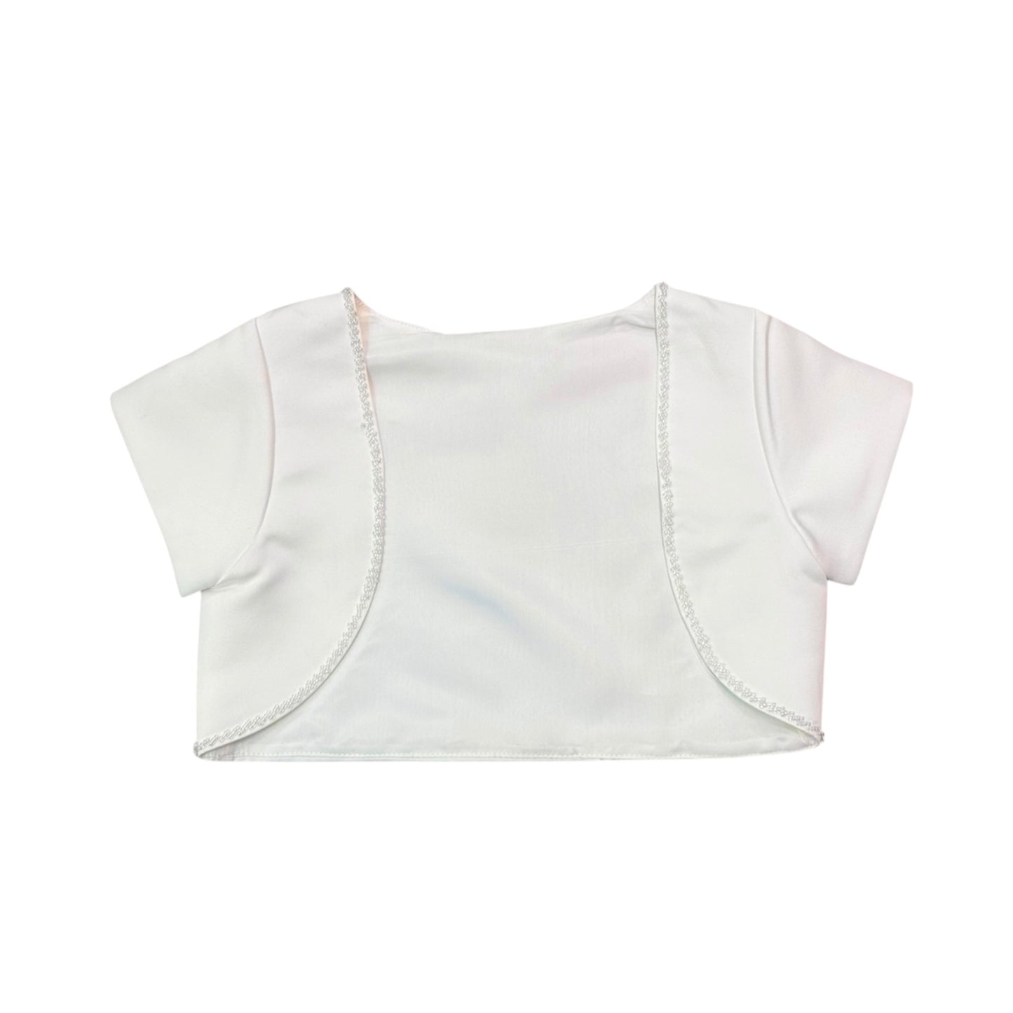 Short Sleeve Bolero w/ Pearl Trim