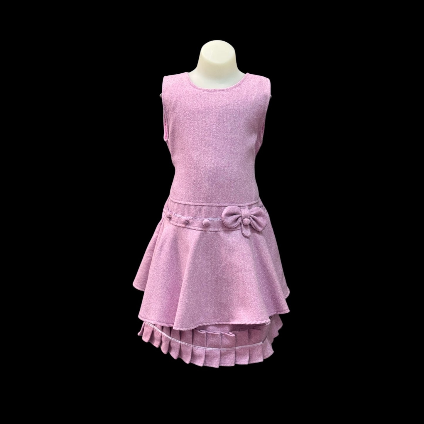 Purple Felt Dress w/ Faux Fur Bolero