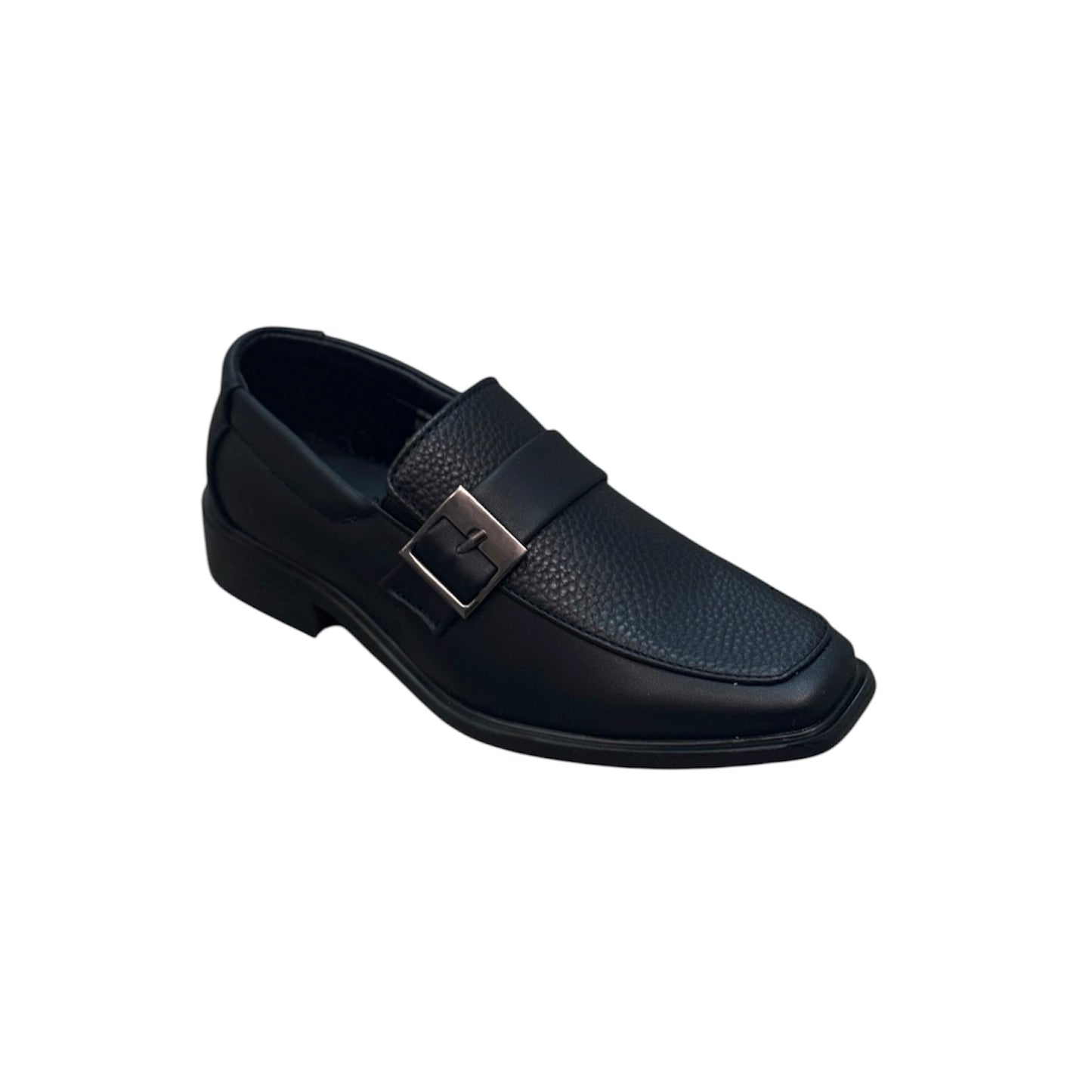 Mavezzano Black Oxford Dress Shoe with Buckle Accent