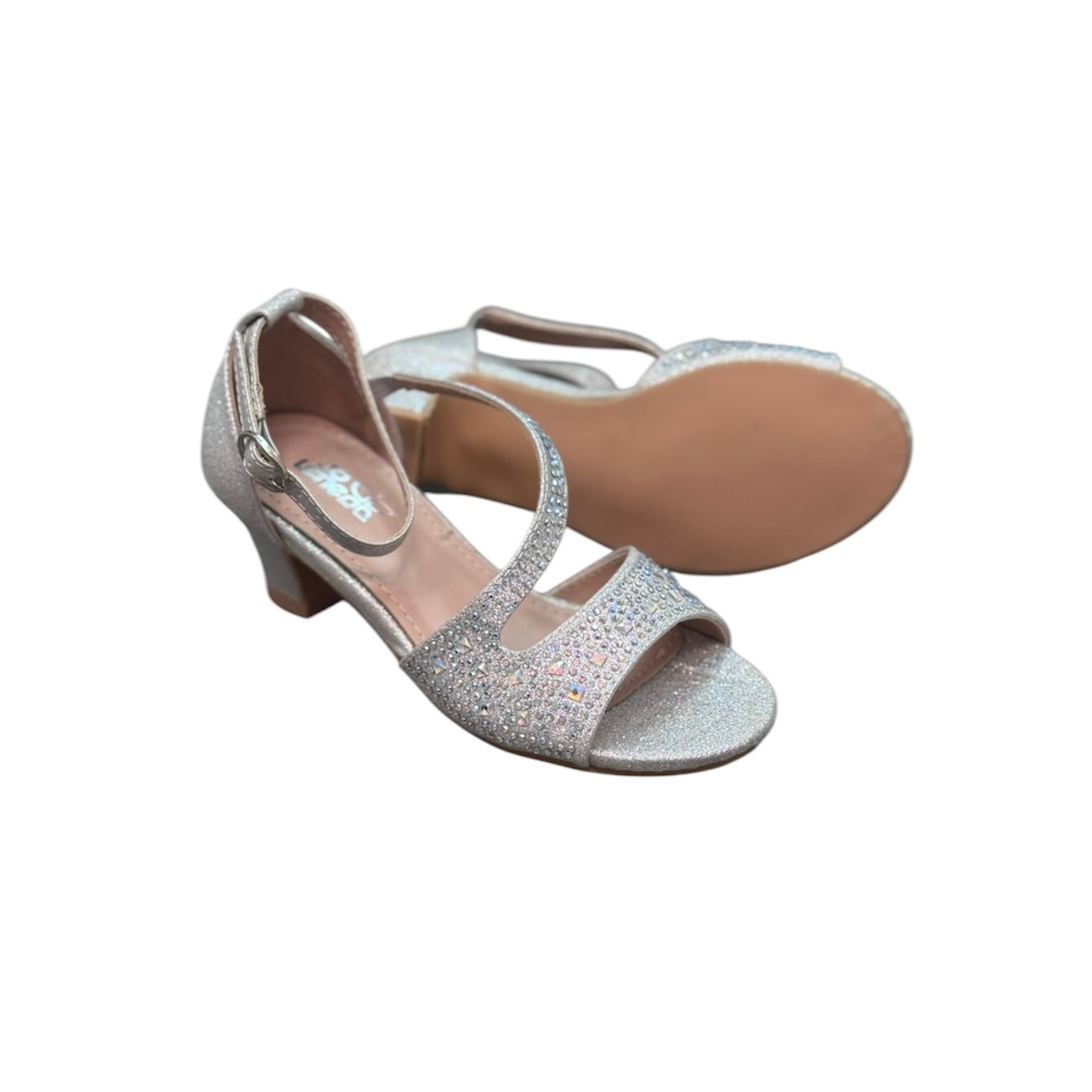 Jolene Rhinestone Single Strap, Open Toe Shoe