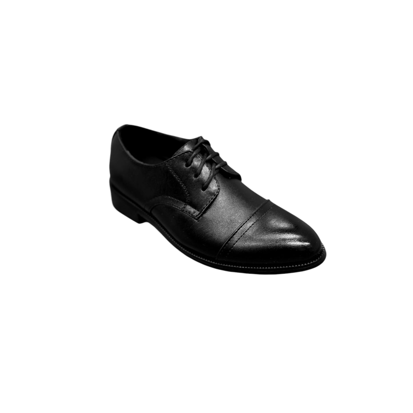 Fancy Kids Cap Toe Oxford Black Dress Shoe