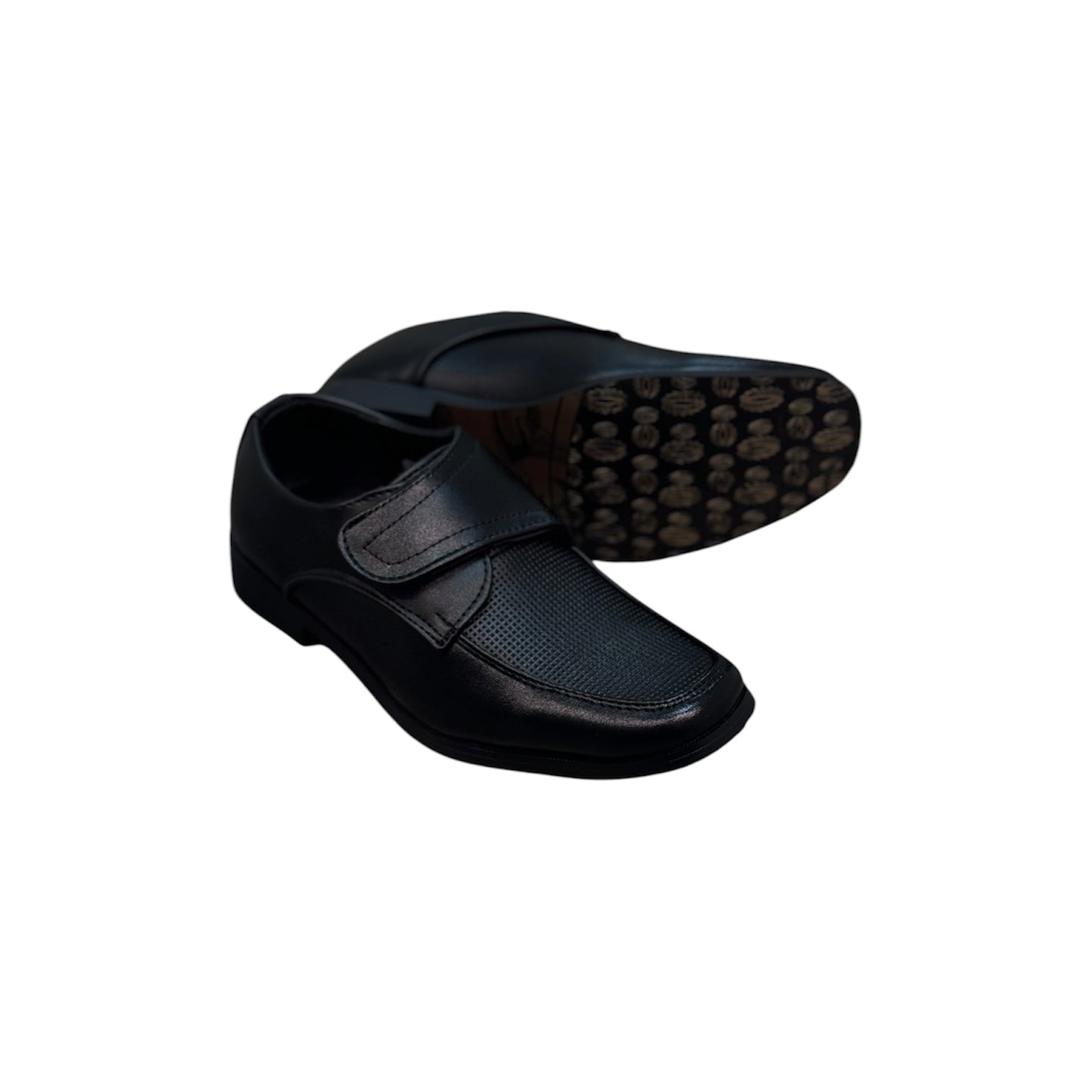 Fancy Kids Velcro Bicycle Toe Dress Shoe
