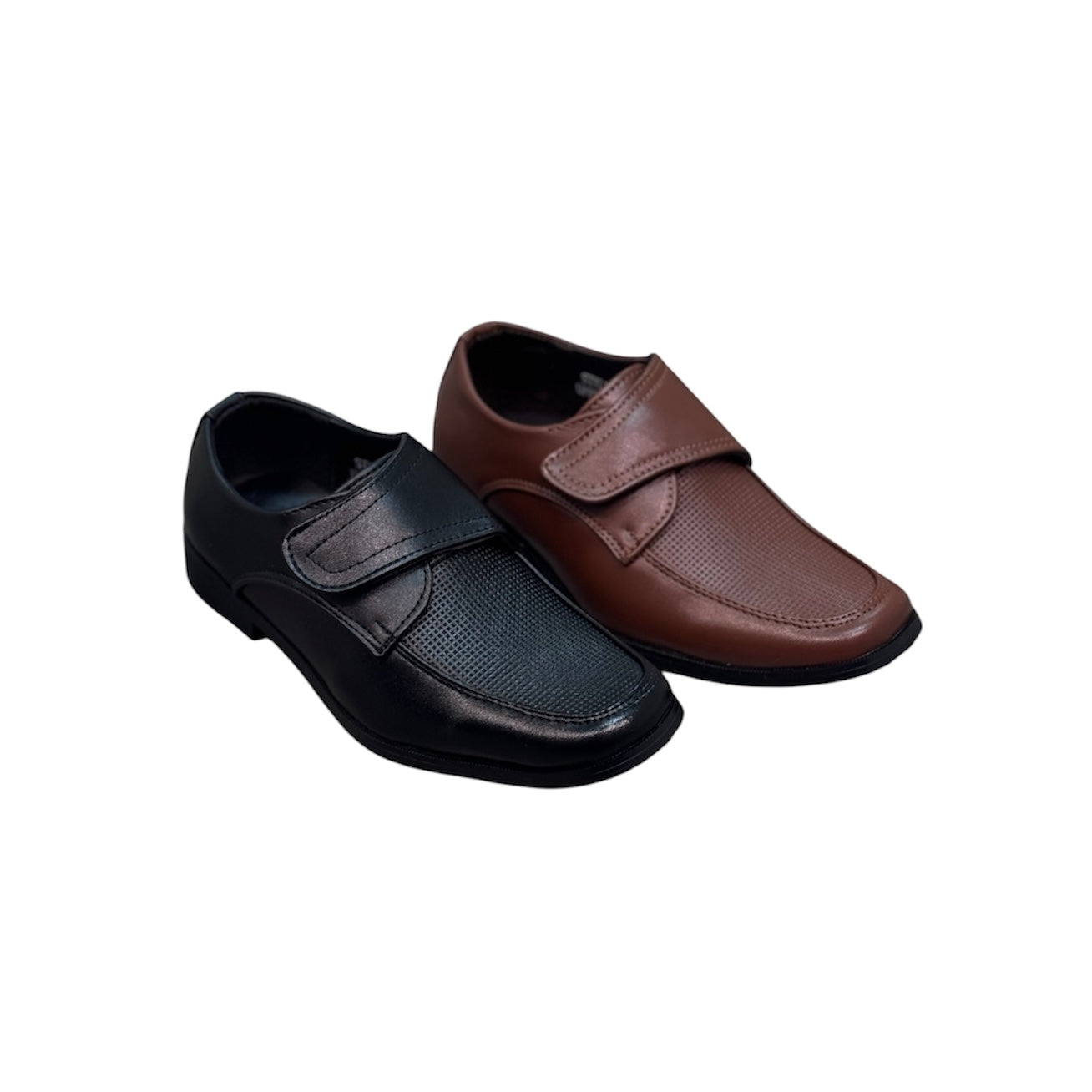 Fancy Kids Velcro Bicycle Toe Dress Shoe