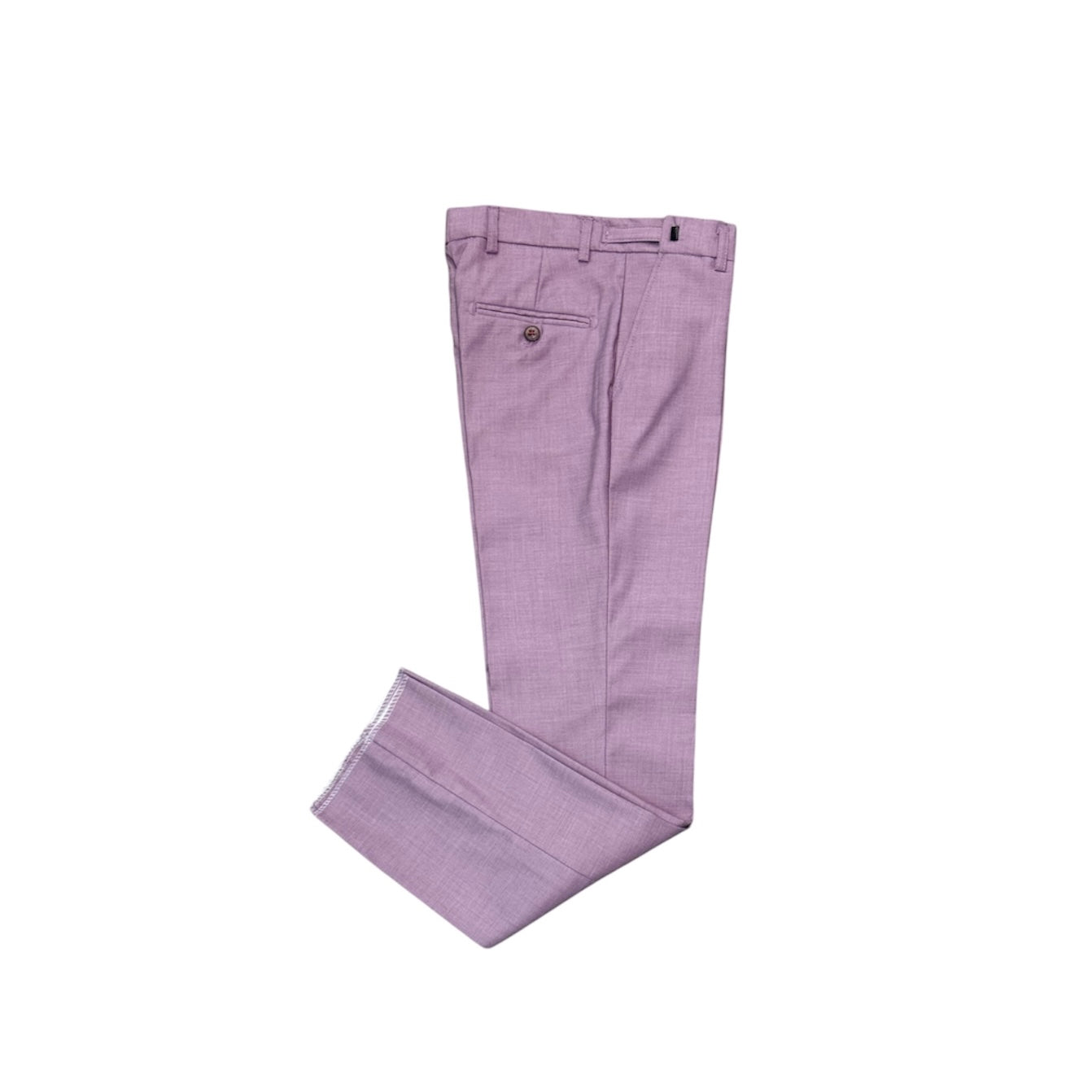 8-Piece Slim-Fit Mauve Suit w/ Black Removable Lapels