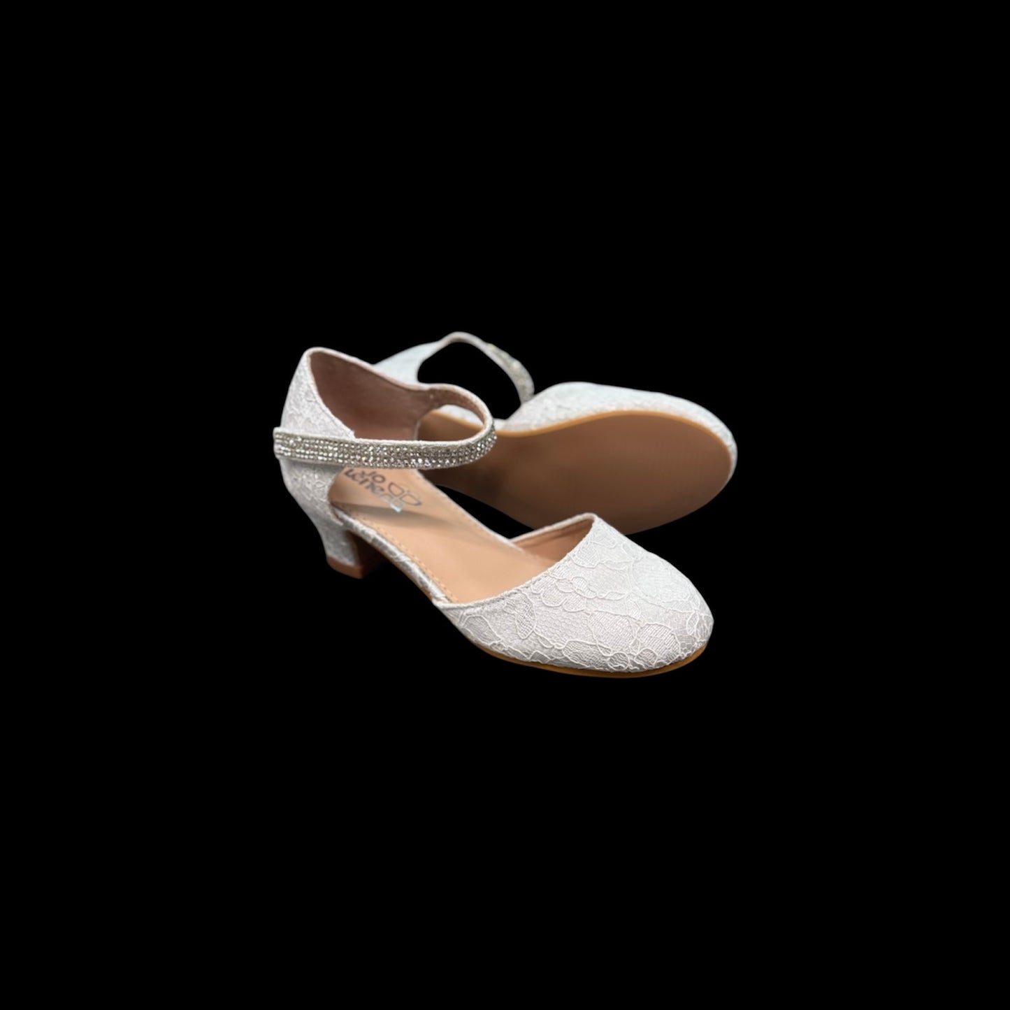 Jolene Lace embroidered Diamond Kitty Off White Heel