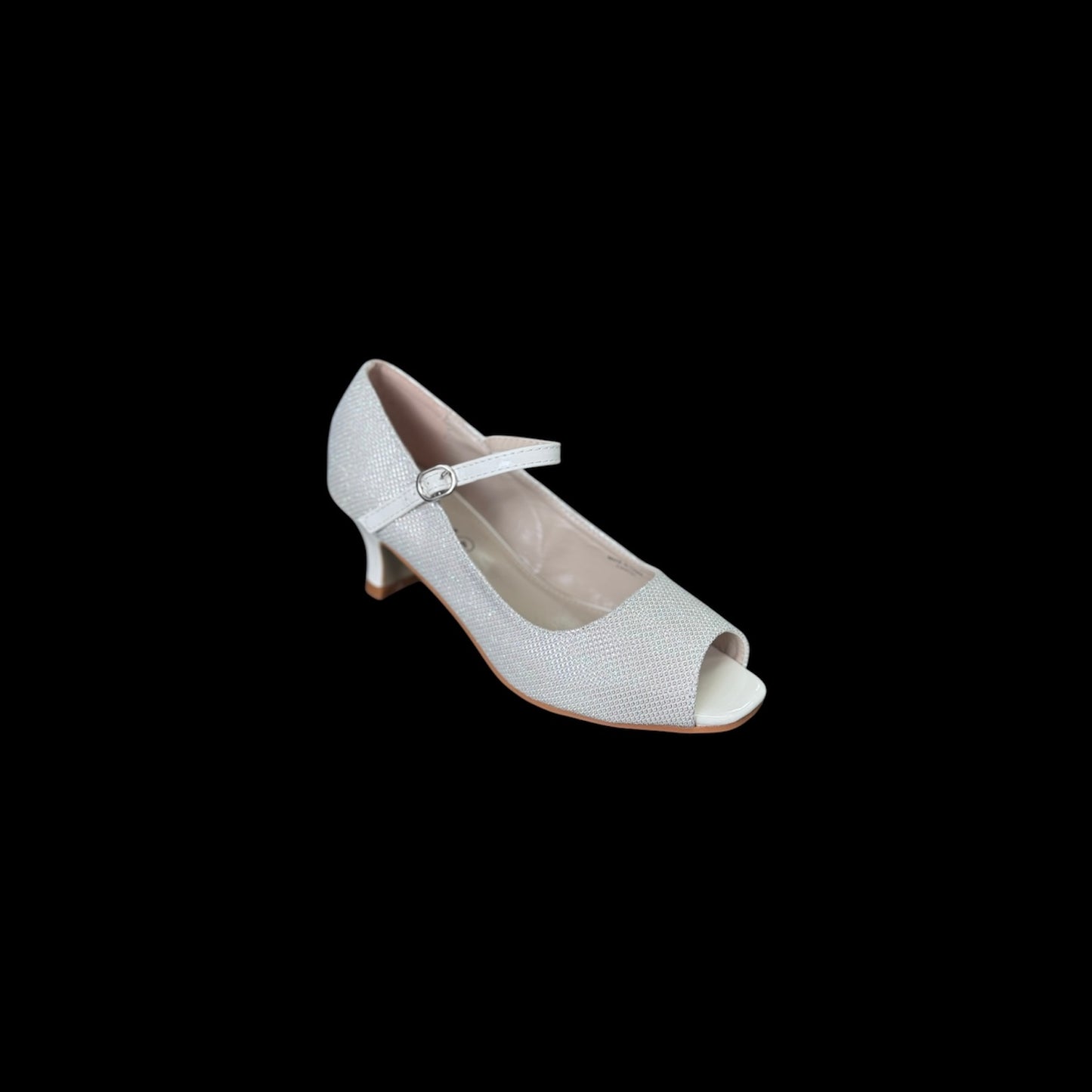 Jolene Diamond White Sparkle Glitter Dress Heel w/ Open Toe (Size 4)