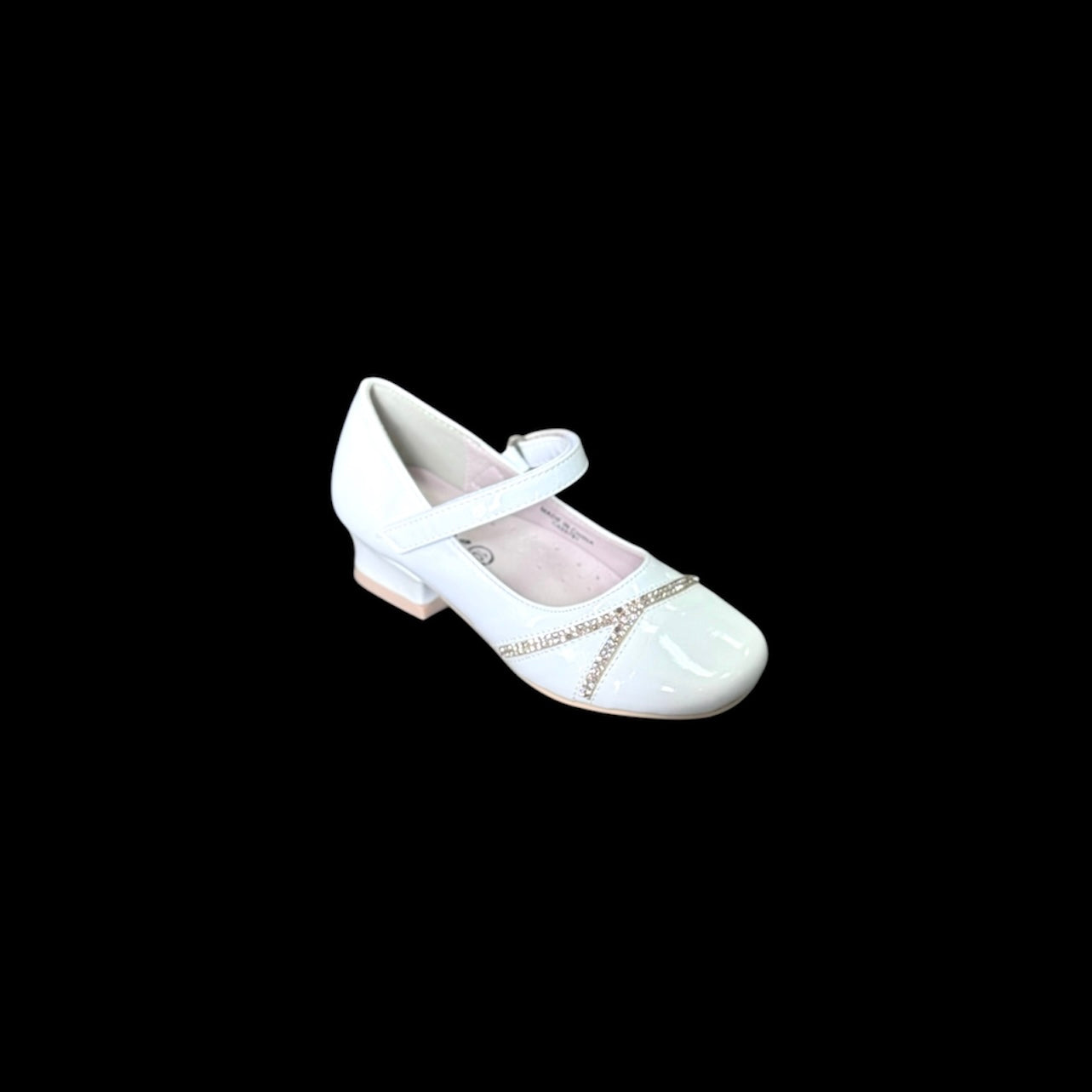 Jolene White Kitty Heel w/ Rhinestones