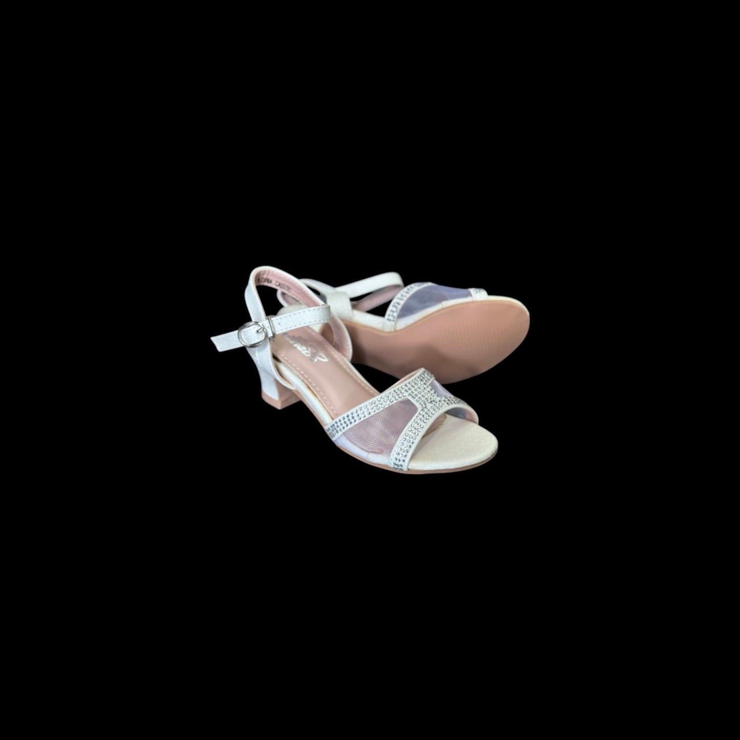 Jolene Pearl White Peek-A-Boo Open Toe "H" Shoe