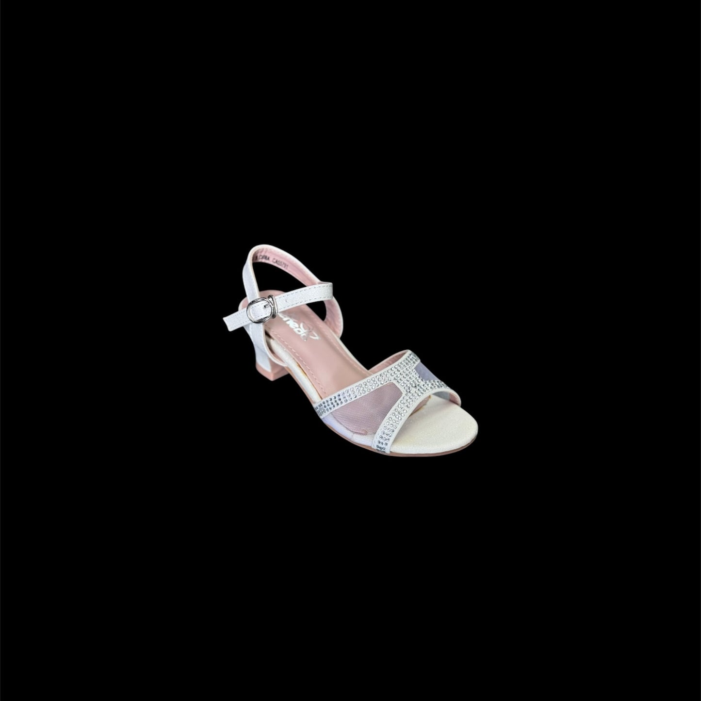 Jolene Pearl White Peek-A-Boo Open Toe "H" Shoe