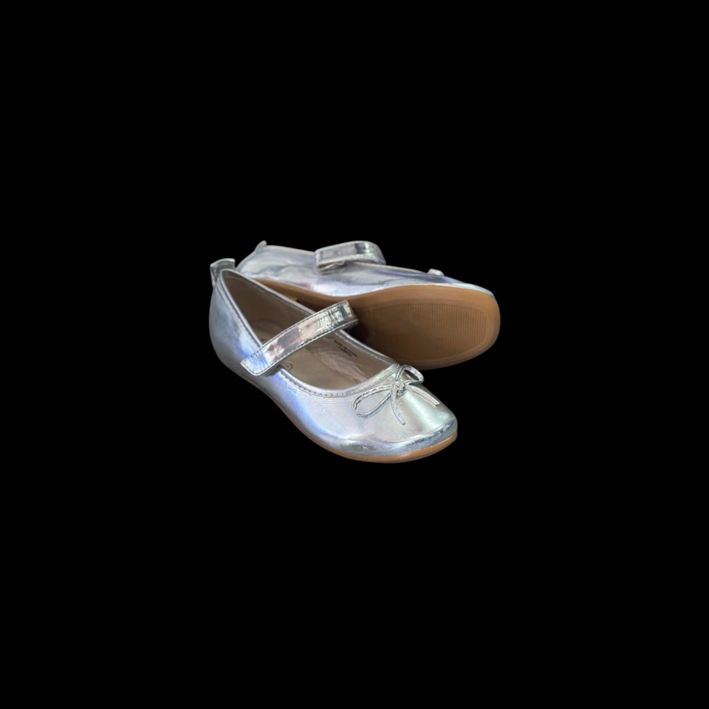 Jolene Silver Ballet Flat w/ Simple Bow
