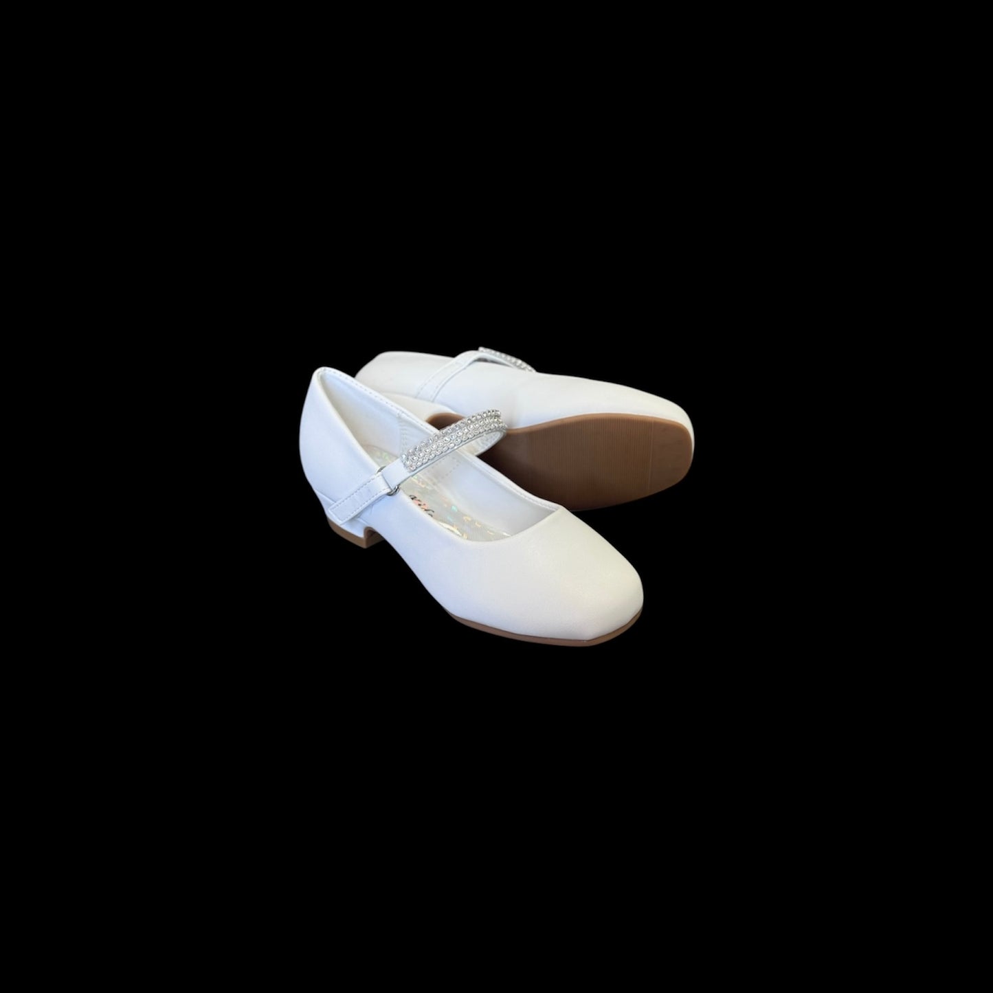 Fancy Kids Elegant Rhinestone Strap Dress Shoe w/ Small Heel
