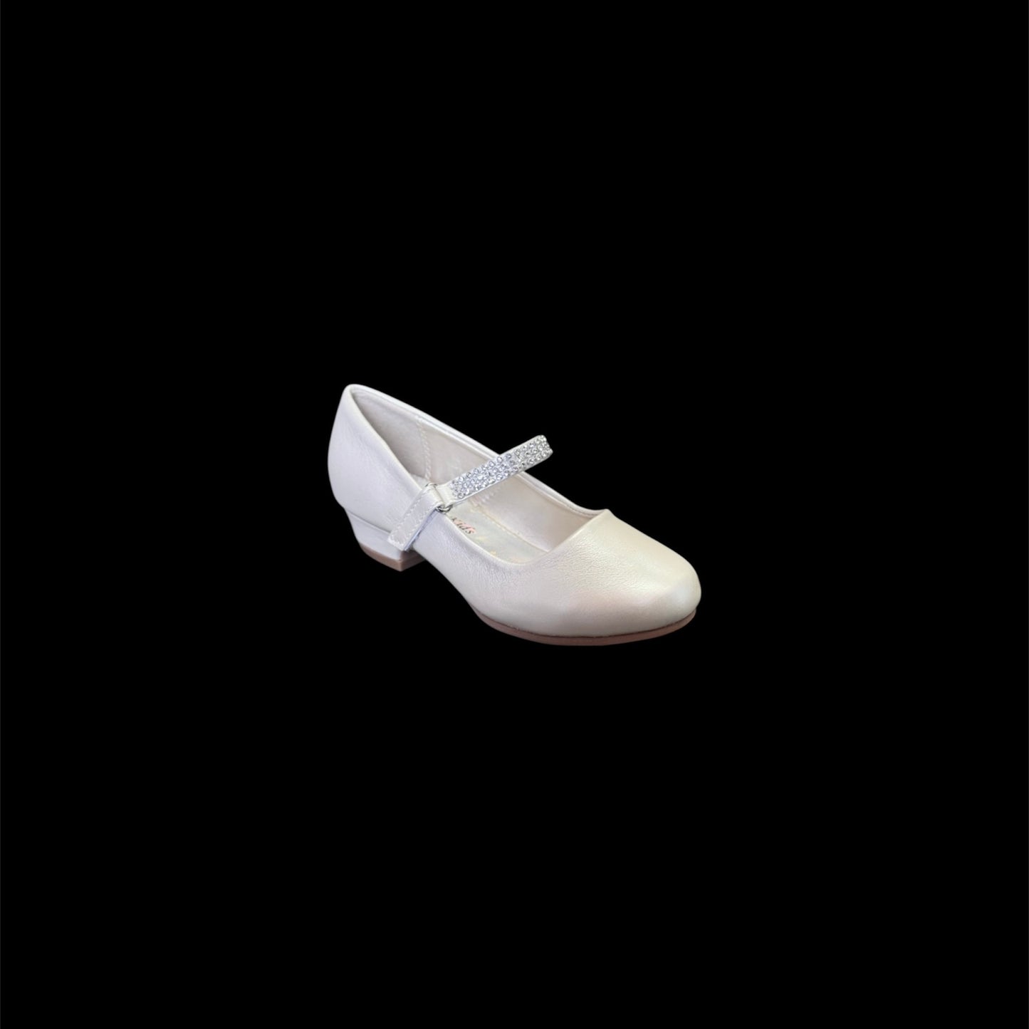 Fancy Kids Elegant Rhinestone Strap Dress Shoe w/ Small Heel