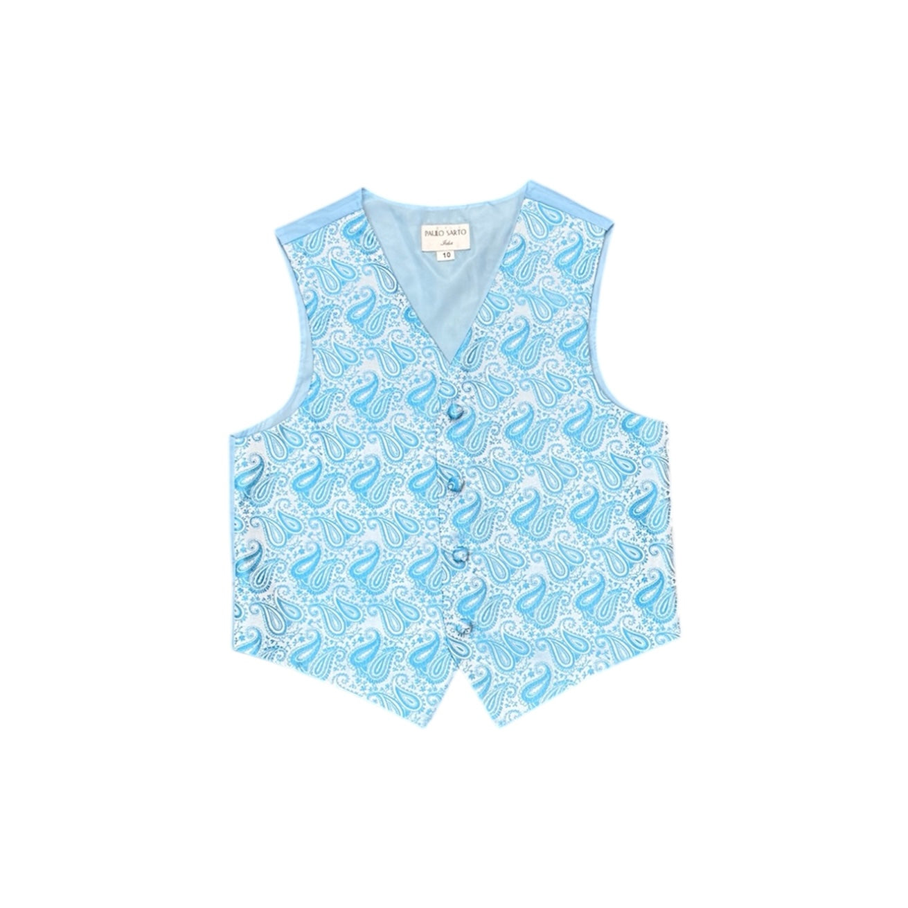 Paulo Sarto Four-Button Lt. Blue Paisley Suit Vest