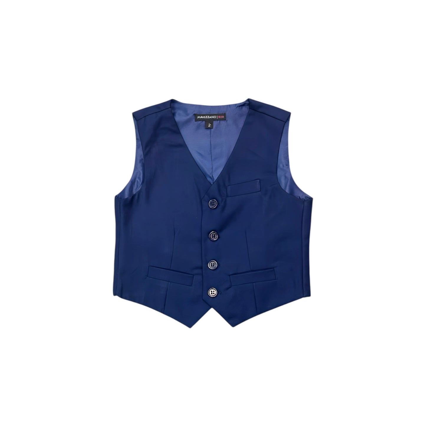 Mavezzano Classic Four-Button Wool-Blend Navy Vest (Size 16)