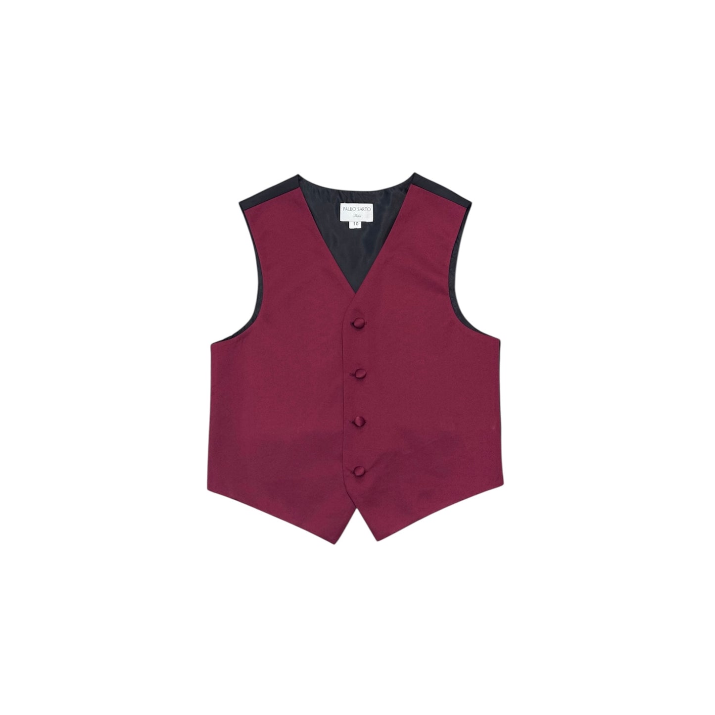 Paulo Sarto Four-Button Burgundy Suit Vest