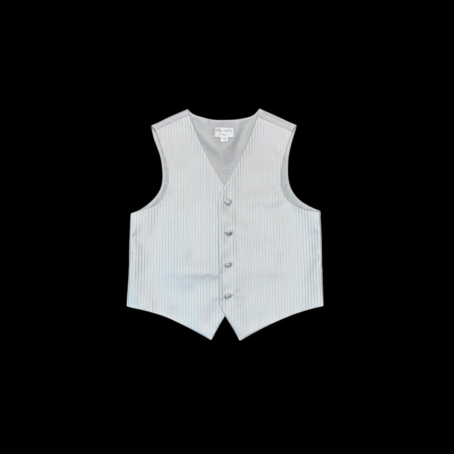 Paulo Sarto Boys' Formal Four-Button Silver Suit Vest