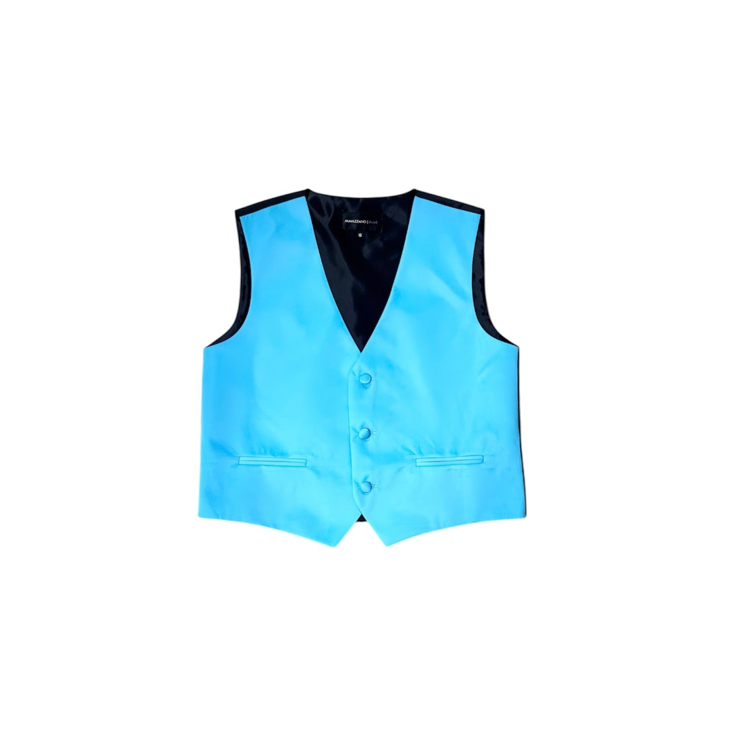 Mavezzano Three-Button Front Turquoise Suit Vest