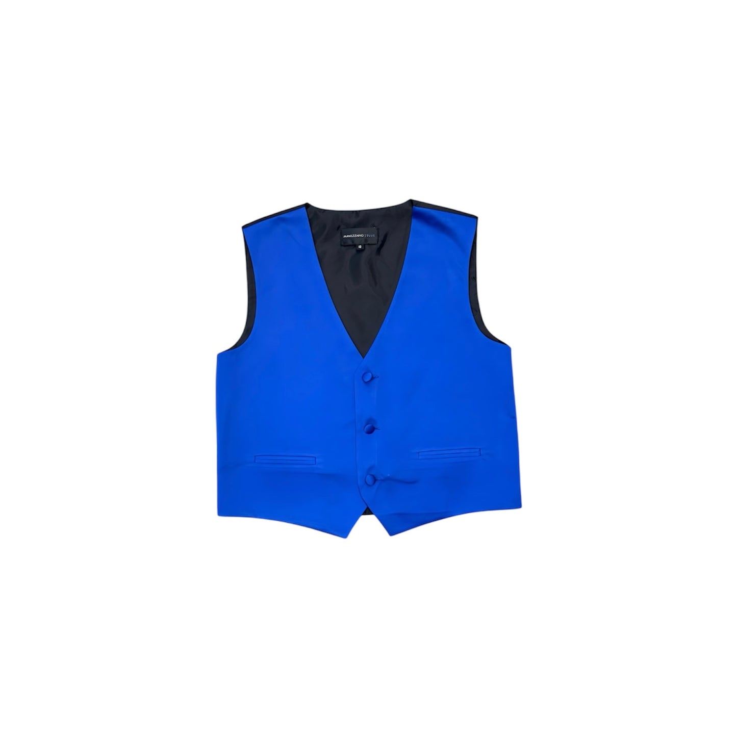 Mavezzano Three-Button Front Royal Blue Suit Vest