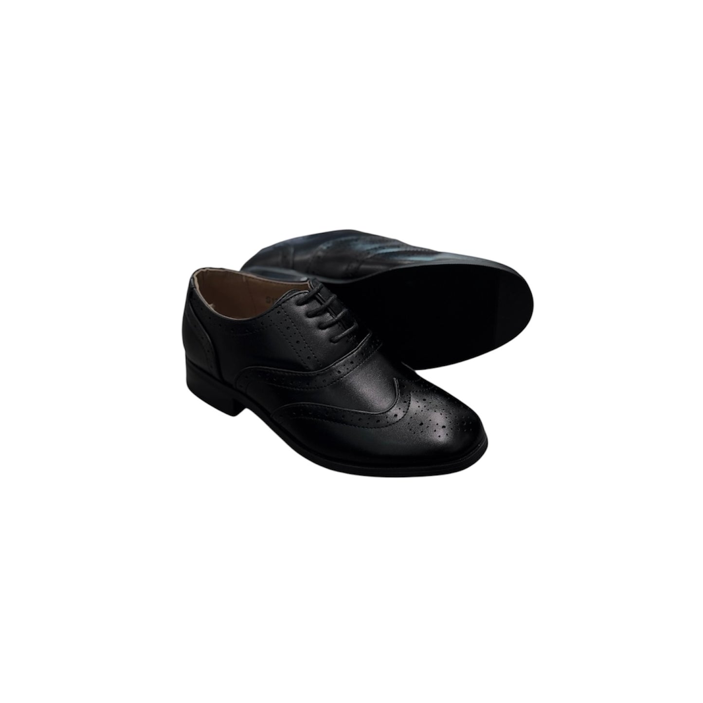 Tip Top Leather Wingtip Boys Black Dress Shoe