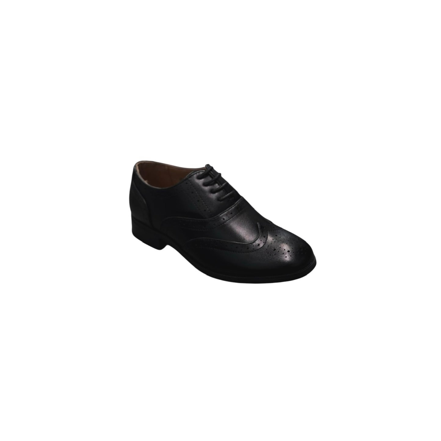 Tip Top Leather Wingtip Boys Black Dress Shoe