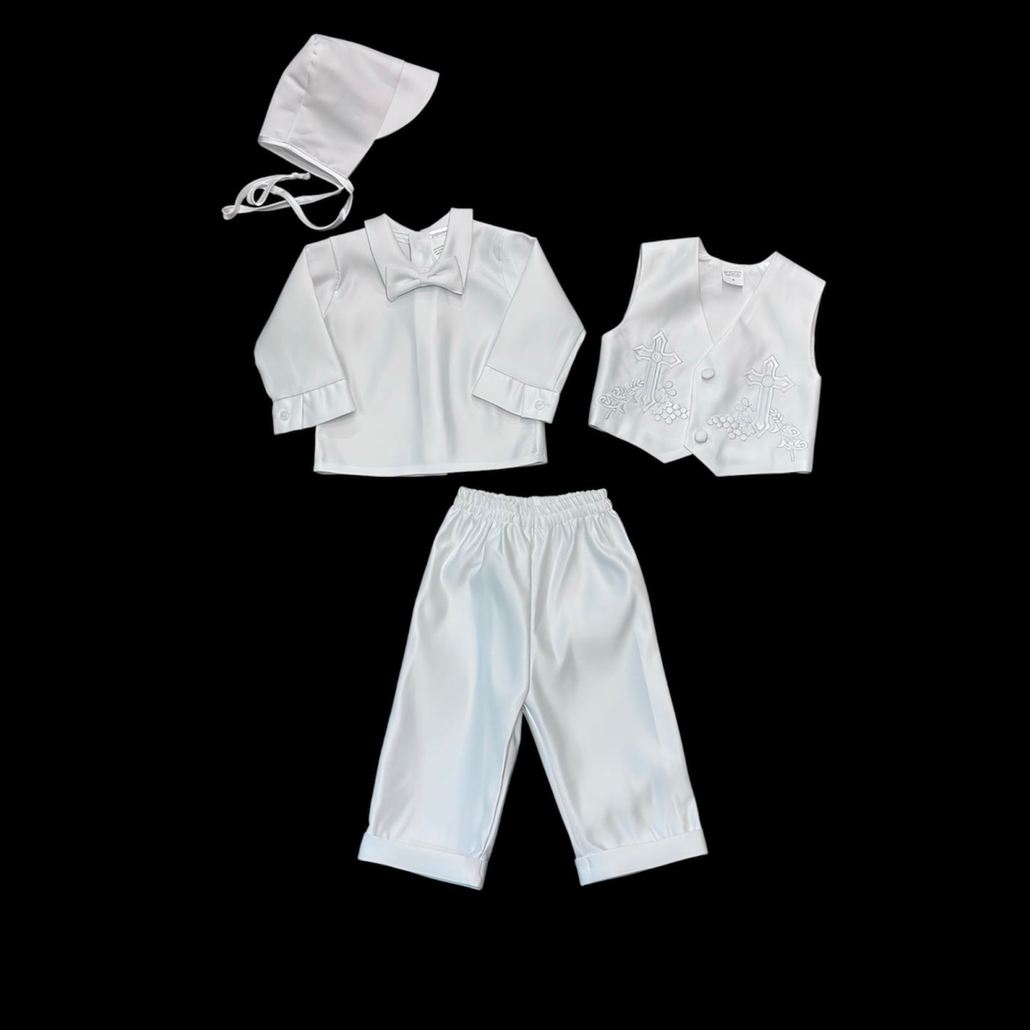 'The Last Supper' Pattern 3-Piece Baptism Suit w/ Hat