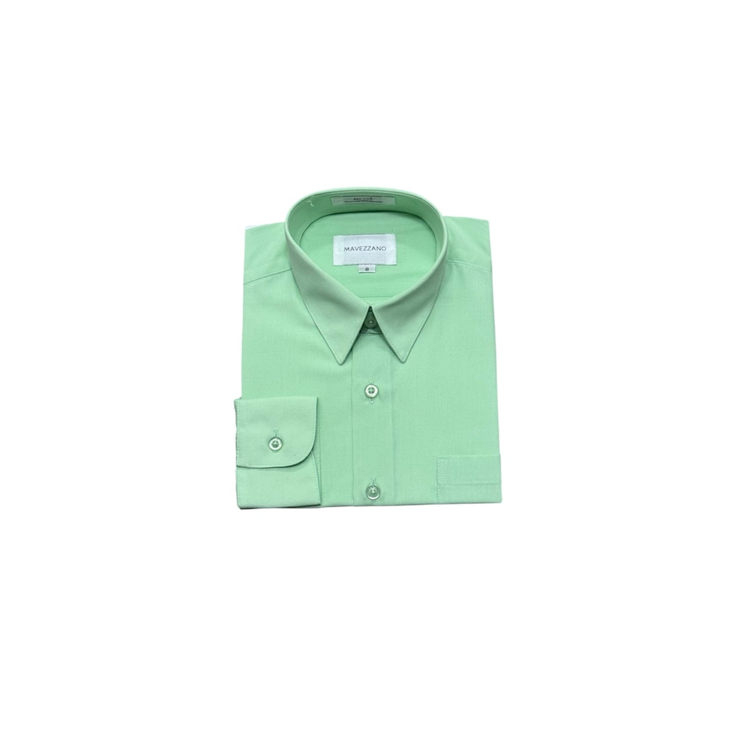 Mavezzano Slim-Fit Mint/Lime Green Dress Shirt