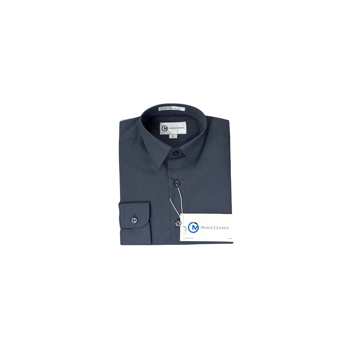 Mavezzano Modern Slim-Fit Long Sleeve Charcoal Dress Shirt