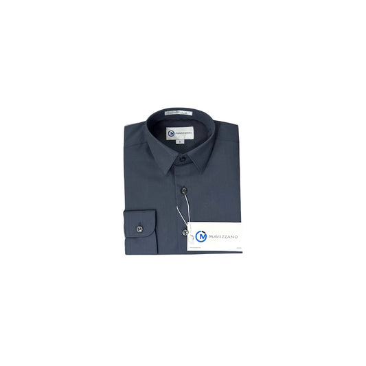 Mavezzano Modern Slim-Fit Long Sleeve Charcoal Dress Shirt