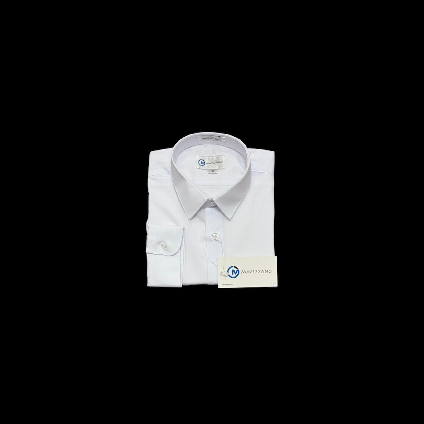 Mavezzano Modern Slim-Fit Long Sleeve White Dress Shirt