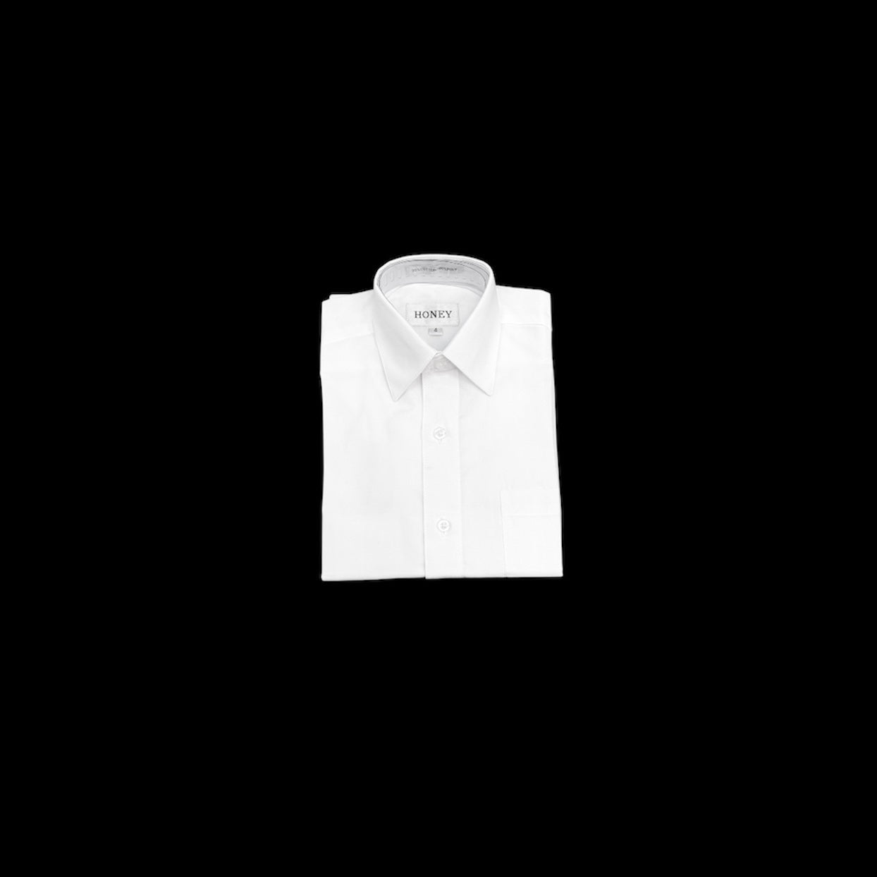 Boys Short Sleeve Regular Fit White Dress Shirt