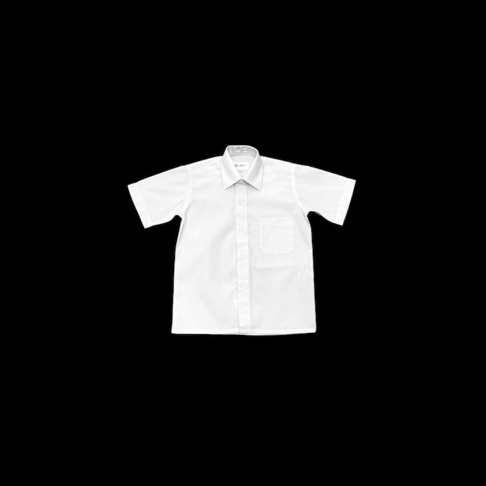Boys Short Sleeve Regular Fit Ivory Dress Shirt