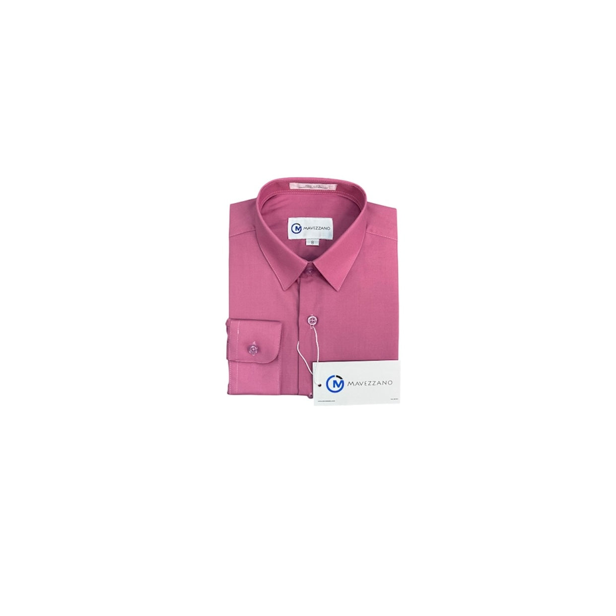 Mavezzano Modern Slim-Fit Long Sleeve Rosewood Dress Shirt