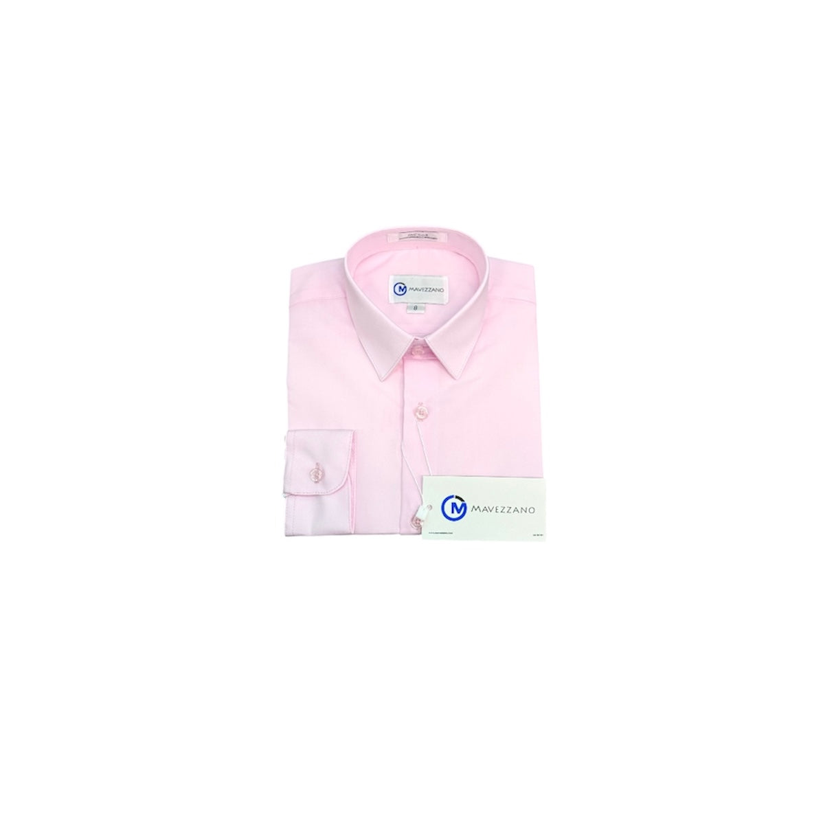 Mavezzano Modern Slim-Fit Long Sleeve Soft Pink Dress Shirt