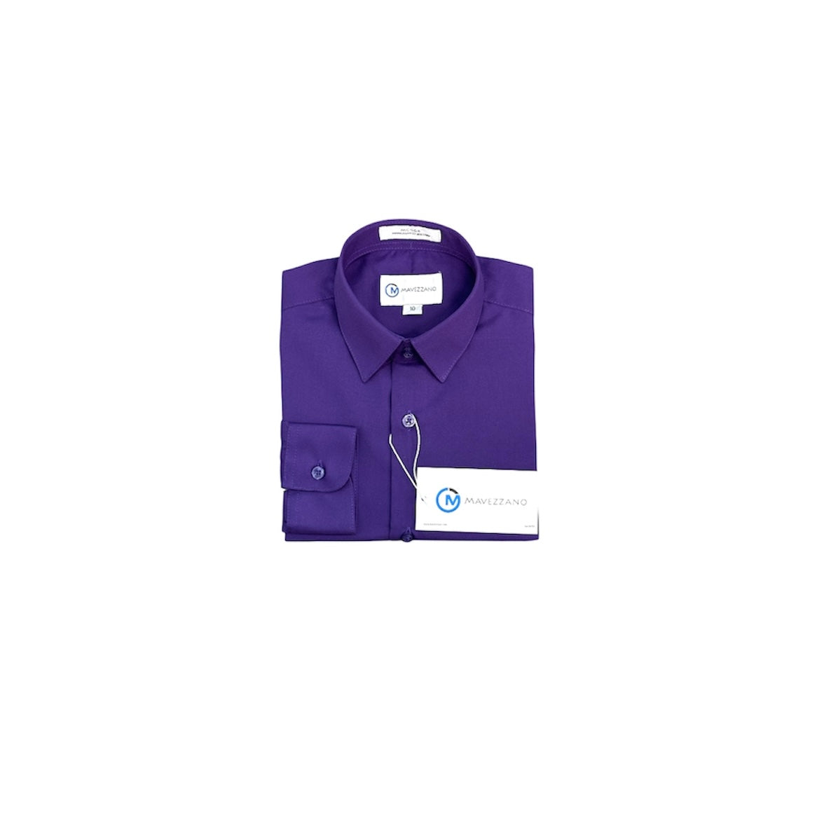 Mavezzano Modern Slim-Fit Long Sleeve Purple Dress Shirt