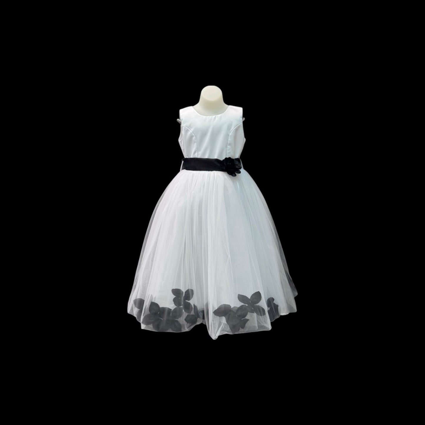 Flower Girl Dress w/ Colourful Tulle Floral Skirt