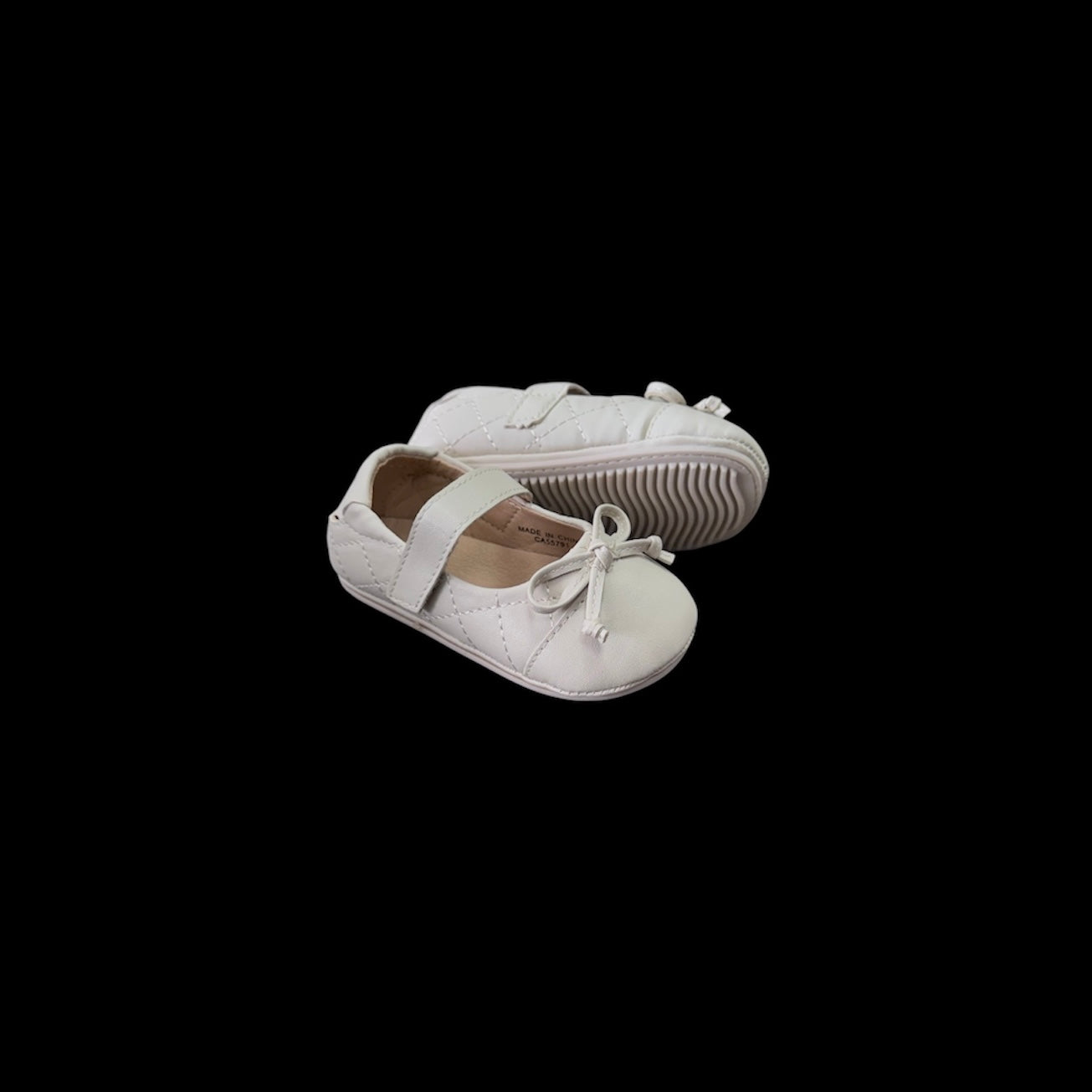 Jolene Beige Quilted Baby Ballerina Flats w/ Simple Bow
