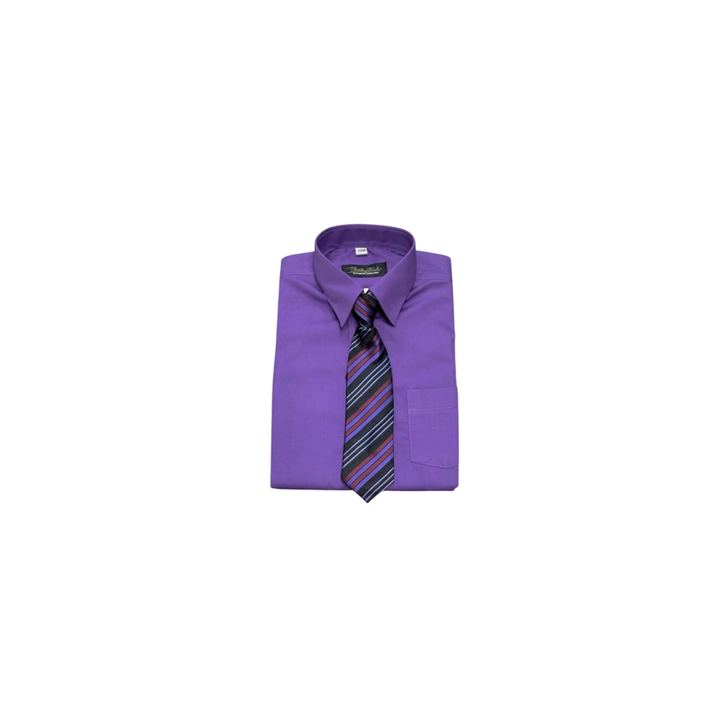 Fancy Kids Classic Fit Purple Dress Shirt w/ Tie