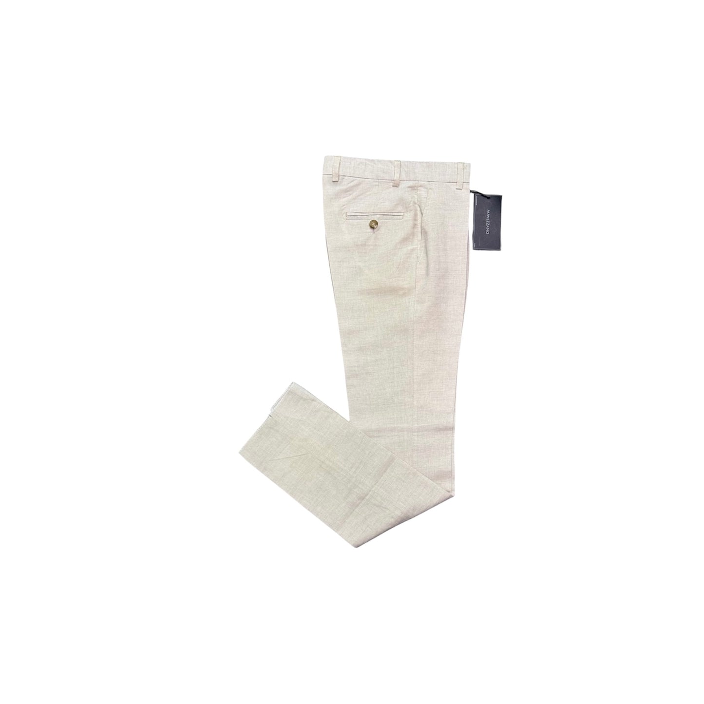 Mavezzano Boys' Linen Blend Natural Dress Pants