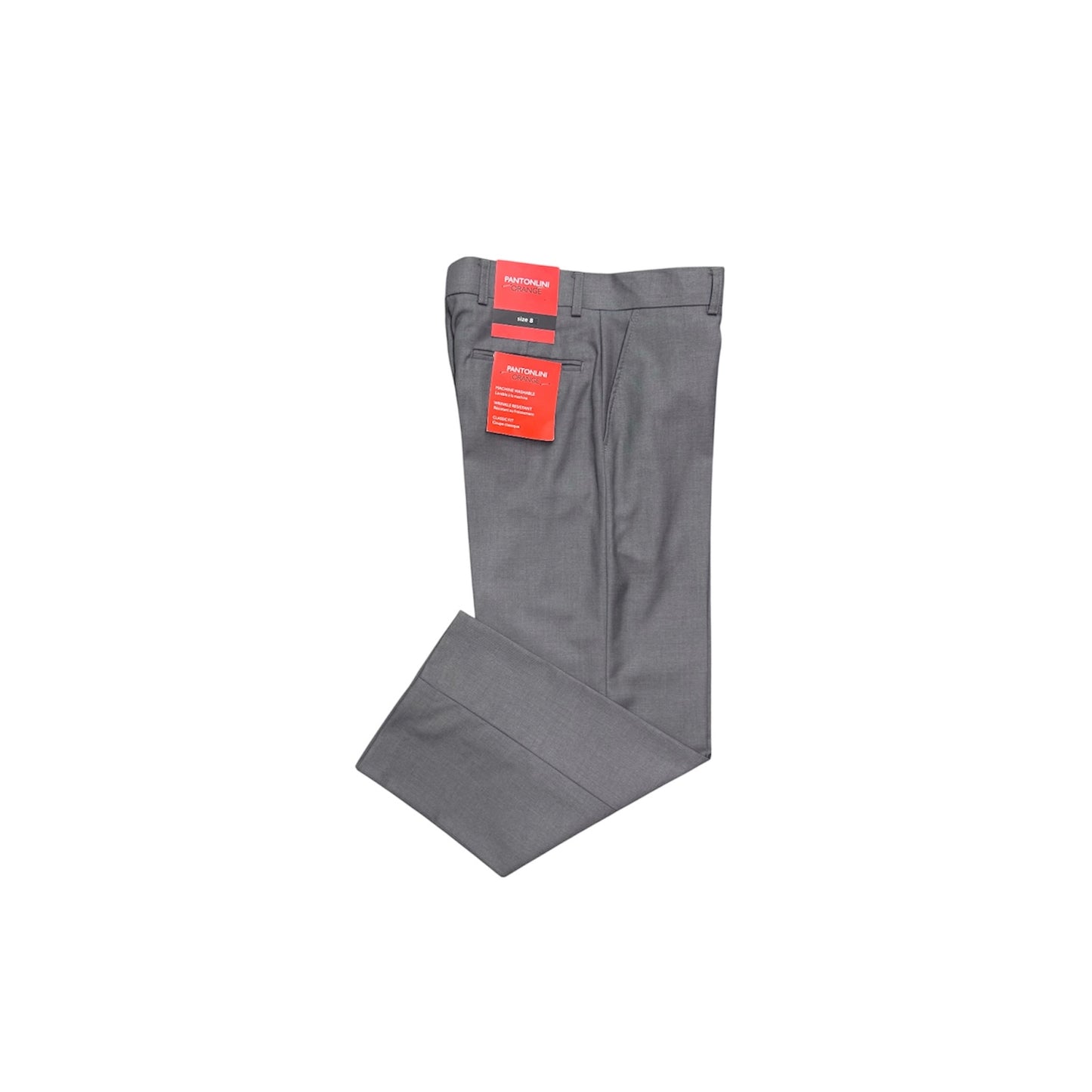 Pantonlini Classic Fit Boys' Grey Dress Pant