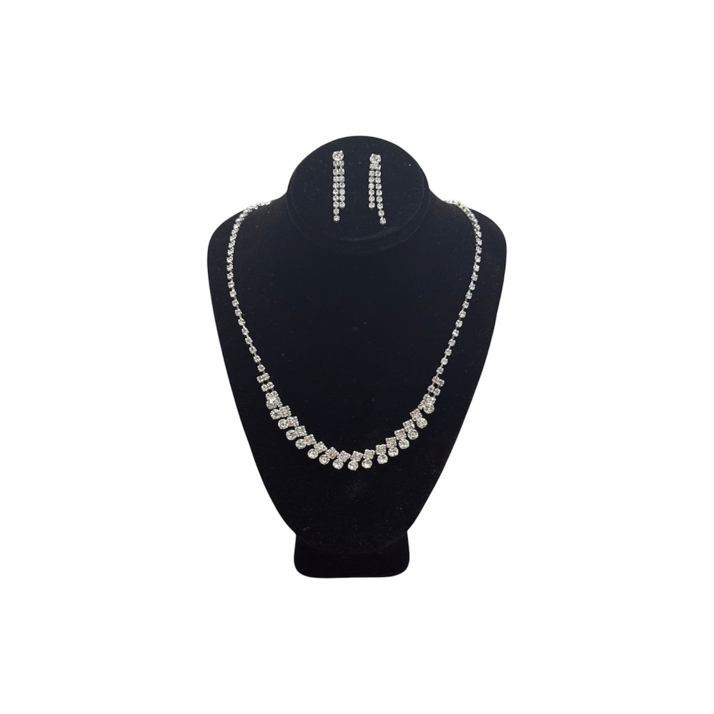 Crystal Elegance Rhinestone Jewelry Set – Necklace, Earrings & Bracelet