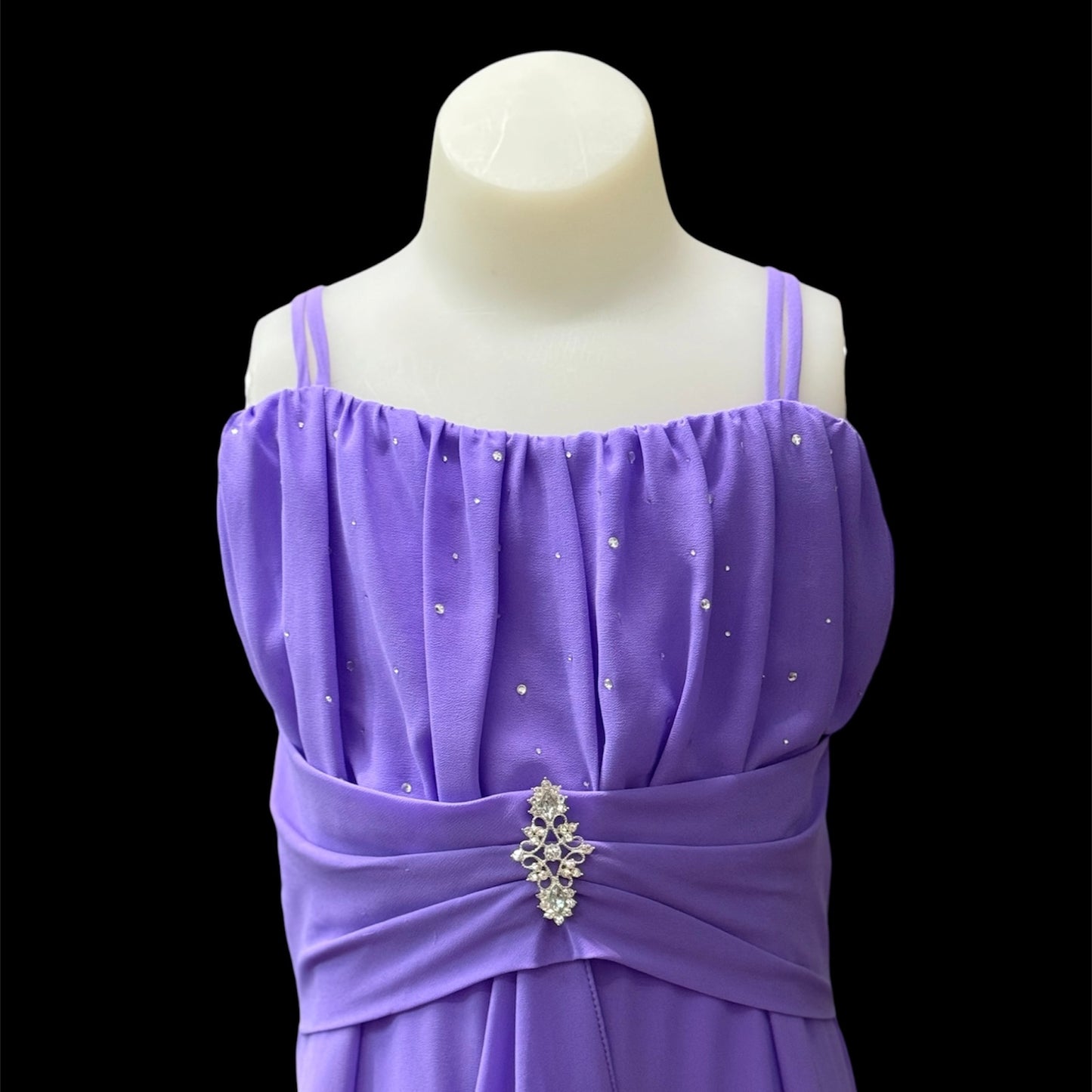 Lilac Long Formal Dress with Matching Shawl